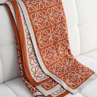 Leichte Luxus-Strick decke im skandi navis chen Stil Weiches und warmes Winter acryl für Schlafzimmer-Sofa bezug mit Jacquard-Muster