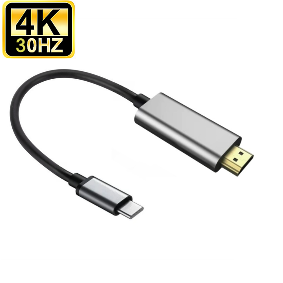 Kabel adaptor TYPE-C ke HDMI, stasiun Dok Tipe C laki-laki ke HDMI  perempuan 4K USB C ke HDMI HDTV untuk Macbook Pro Samsung