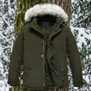 Heavy Duty Hooded Faux Fur Winter Jacket Thermal Warm <b>Coat</b> <b>Lined</b> Winter Jacket Cold Weather Parka - Product Image 1