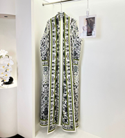Kimono long plissé imprimé vintage pour femmes musulmanes modestes, Abaya ouverte sur le devant, Cardigan, Veste Kaftan, Manteau décontracté, Ramadan, Aïd