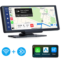 Écran d'affichage tactile portable 10.26 pouces Carplay Android Auto pour caméra de tableau de bord universelle de voiture avec double caméra de tableau de bord