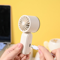 Ventilateur portable personnel mini à main rechargeable à batterie, type-c, à 3 vitesses, refroidissement par air estival, vent puissant