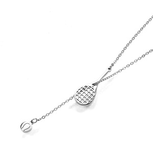 Collier de raquette de tennis en <span class=keywords><strong>acier</strong></span> <span class=keywords><strong>inoxydable</strong></span> plaqué or de style sportif pour les étudiants, les filles et les garçons - Product Image 2