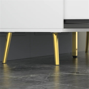 Meuble de salon, commode à 6 tiroirs, table de chevet en bois <span class=keywords><strong>laqué</strong></span> <span class=keywords><strong>blanc</strong></span> avec poignée dorée pour chambre à coucher - Product Image 2