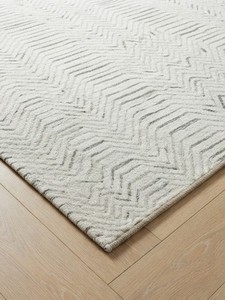 Alfombra de Lana Contemporánea Tejida a Mano en Color Marfil Vibrante con Patrón Abstracto y Pelo Medio para Sala de Estar e Interiores Modernos - Product Image 2