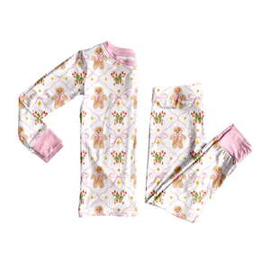 Ensembles de pyjama de Noël pour enfants filles, haut à manches longues et pantalon imprimés de Noël, 2 pièces, tenues de nuit pour les fêtes - Product Image 5