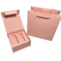 Coffret Cadeau Cosmétique LAN : Rouge à Lèvres Double Tube Doré, Blush, Parfum et Soins de la Peau, Emballage à Fermeture Magnétique en Carton Gris