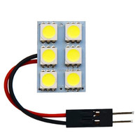 Super luminosité 12V 6SMD 5050 LED panneau lecture dôme lumière couleur blanche plaque d'immatriculation lampe voiture lumière accessoires