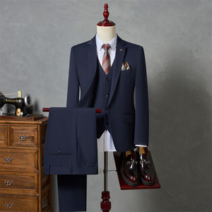 Costume d'affaires <span class=keywords><strong>homme</strong></span> sur mesure coupe ajustée 3 pièces anti-plis anti-bouloches, ensemble de costume <span class=keywords><strong>homme</strong></span> à col cranté simple boutonnage - Product Image 5