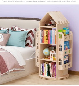 Étagère rotative <span class=keywords><strong>en</strong></span> <span class=keywords><strong>bois</strong></span> <span class=keywords><strong>ronde</strong></span> moderne étagères bibliothèque support de livres pour enfant maison armoire bibliothèque meubles présentoir - Product Image 5