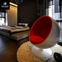 Sphérique Simple Canapé Chaise Hôtel Showroom Designer Style Moderne Minimaliste Tissu Pivotant Fauteuil espace Ball Chair.