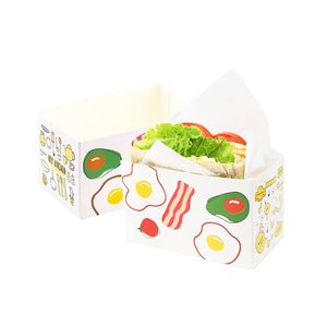 Boîtes en papier personnalisées à bas prix pour emballages de dessins animés, boîte à sandwichs pour petit-déjeuner, boîte à sandwichs, emballage alimentaire à emporter, boîte alimentaire - Product Image 1