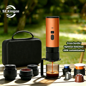 Machine à café portable 3-en-1 Kingze OEM, version améliorée, pression de 15 bars, machine à expresso à capsules électrique pour les voyages en voiture - Product Image 1