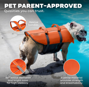 Giubbotto di salvataggio per cani professionale con manico, alta galleggiabilità e strisce riflettenti-attrezzatura di sicurezza per il nuoto e la nautica - Product Image 5