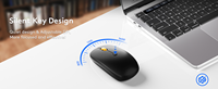 Keyboard dan Mouse Lipat Nirkabel BT Combo, Mouse Nirkabel Isi Ulang USB-C 2.4G + BT5.0, Keyboard Portabel Ukuran Penuh untuk Perjalanan