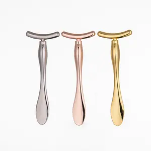 Fast Shipping Lady Makeup Mixing Tool Gold Eye Cream Cosmetic Spatula 96mm Metal Skincare Spoon