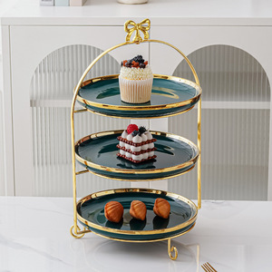 Afternoon Tea Dessert Station Display <strong>Stand</strong> - 3-<strong>Tier</strong> Tray European-Style Ceramic Pastry &amp; Cake <strong>Stand</strong> for Snacks, Fruits &amp; Cakes - Product Image 3