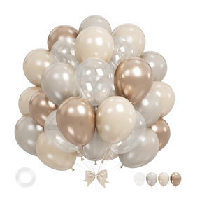 Palloncini Beige, Bianchi, <span class=keywords><strong>Oro</strong></span>, Metallizzati e Trasparenti da 12 Pollici per Ragazze, Matrimoni e Anniversari - Product Image 1