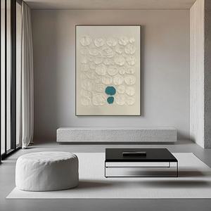 Peinture murale moderne Wabi Sabi blanche pour la décoration intérieure d'hôtel, art mural 3D, décoration de maison, œuvre d'art intérieure, décoration de la maison - Product Image 2