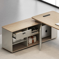 Nouvelle conception de table de bureau moderne personnalisée en chêne pour superviseur ou directeur avec prises standard US, EU, UK, AU