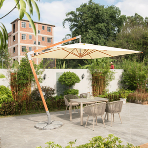 Sombrilla Cuadrada Moderna de PVC para Jardín de <span class=keywords><strong>3x3</strong></span>, Muebles Grandes para Exteriores con Luces de Parasol para Playa, Restaurante u Hotel - Product Image 2