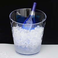 Seau à glace Dicunoy personnalisé Seau à champagne en plastique de 4 litres Bacs à boisson épais et transparents avec poignée Refroidisseur à vin épais B
