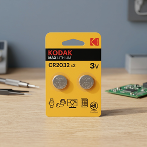 2 Pezzi. Batterie a Bottone al Litio Kodak Max CR2032 K2032 3V (Confezione Blister) EAN 2099901153005 - Product Image 3