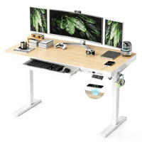 Bureau Debout Convertibl de 63 Pouces, Moderne pour Bureau à Domicile, Conception Ergonomique, Plateau de Clavier en Bois, Hauteur Réglable, Table Assis-Debout 2
