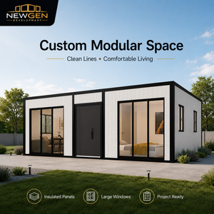 NEWGEN DEVELOPMENT Casa Modular Personalizada con Paneles Sándwich, Diseño Minimalista, Ventanas Grandes, Oficina en Casa, Estructura Prefabricada - Product Image 1