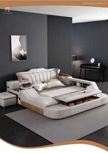 <span class=keywords><strong>Letto</strong></span> Smart Imbottito in Pelle Tatami di Grandi Dimensioni Moderno e Minimalista con USB per una Camera da <span class=keywords><strong>Letto</strong></span> Confortevole - Product Image 2