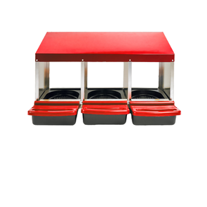 Nido Metálico Profesional de 3 Orificios para Gallinas, Caja de Nidificación Automática para Aves de Corral, Cajón de Recolección de Huevos de Plástico, para Granja o Corral - Product Image 1
