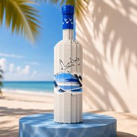 Kit de construction de bouteille de vin blanc, puzzle 3D créatif, modèle de boisson alcoolisée, cadeau de décoration pour la maison