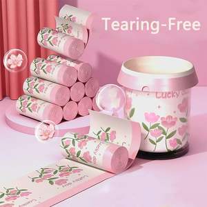 Bolsa de Basura de PE con Cordón, Resistente a Desgarros, con Bolsas de Basura Desechables Reciclables para Uso en el Hogar y la Oficina, Impresión Personalizada - Product Image 2