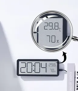<span class=keywords><strong>LCD</strong></span>-Bildschirm Digitale Wanduhr Zeit Temperatur Luft feuchtigkeit anzeige Elektronische Uhr Hängen Desktop Digitaluhr Batterie betrieben - Product Image 5