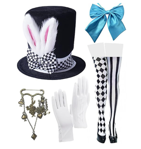 Oreilles de lapin de pâques chapeau haut magicien fête de pâques décoration ensemble oreilles de lapin chapeau carnaval noeud papillon - Product Image 1