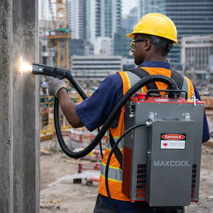 Machine de nettoyage au laser à fibre pulsée portable 100W pour le bois, l'acier inoxydable, l'aluminium - Nouvelle technologie de suppression de la rouille et de l'oxyde de peinture sur plusieurs surfaces - Product Image 1