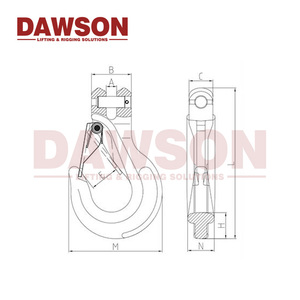 DAWSON DS1019 G100 Crochet de préhension à étrier en acier allié forgé à froid avec loquet moulé, robuste pour levage, remorquage et sécurisation de cargaison - Product Image 2