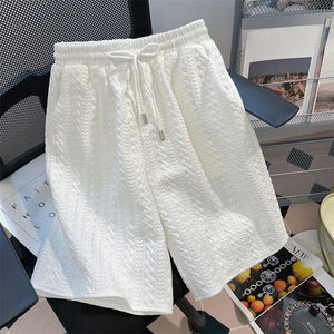 Completi Estivi Eleganti da Donna in Jacquard Bianco <span class=keywords><strong>con</strong></span> Polo Sportiva Casual <span class=keywords><strong>con</strong></span> Cerniera e <span class=keywords><strong>Pantaloncini</strong></span>, Set da 2 Pezzi, Tute da Ginnastica - Product Image 5