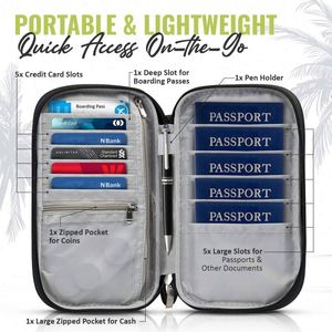 Free Sample Custom Portable <b>Travel</b> Passport <b>Holder</b> Wallet Family Passport <b>Documents</b> Organizer with RFID Blocking for Family 6 - Product Image 4