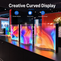Pantalla LED Holográfica Transparente Ultrafina, Película Flexible Autoadhesiva para Exteriores, Cartel Digital de Alto Brillo para Elevador