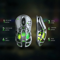 Souris de jeu sans fil Gravastar Mercury M1 Pro, légère, 26000 DPI, PAW3395, 5 boutons programmables, souris de jeu à trois modes