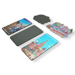 Aimant de réfrigérateur 3D en feuille métallisée personnalisé à votre propre design, souvenir pas cher du monde entier, vente en gros - Product Image 1