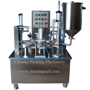 Machine de remplissage et de scellage automatique, emballage gobelet à alcool, <span class=keywords><strong>verre</strong></span> rotatif en plastique, rume, raisin, fruits, vin, feuille d'aluminium - Product Image 1