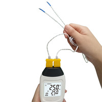 Handheld Industrial Digital Portable High Temperature Meter Dual Channel K Type Thermocouple Probes Thermometer for Laboratory