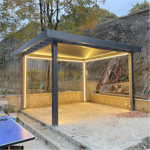 Gazebo Motorizado Impermeable para Piscina con Iluminación LED para Sombra en el Patio - Product Image 5