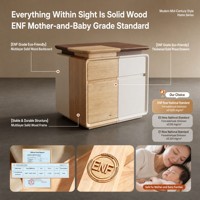 Vente en gros de commodes de chevet pour chambre à coucher, avec compartiment secret caché, 3 tiroirs, en bois massif, design moderne du milieu du siècle, luxe