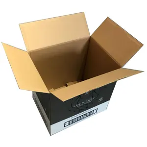Scatola postale ondulata del produttore di cartone con logo personalizzato per l'imballaggio della scatola nera di spedizione del cartone di consegna dell'imballaggio