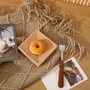 Nordic Style Beechwood Serving <b>Tray</b> With Ripple Design For Hotel Food Coffee Tea Presentation - Product Image 2