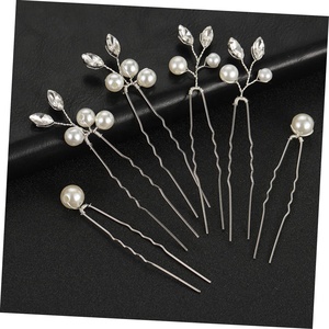 Lot de 6 épingles à cheveux vintage en cristal et perles pour mariée, accessoire de coiffure de mariage - Product Image 2