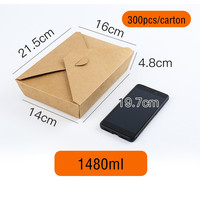 Boîte en papier jetable, pour hamburger, frites, sandwich, emballage Kraft, pour restaurant, 50 pièces